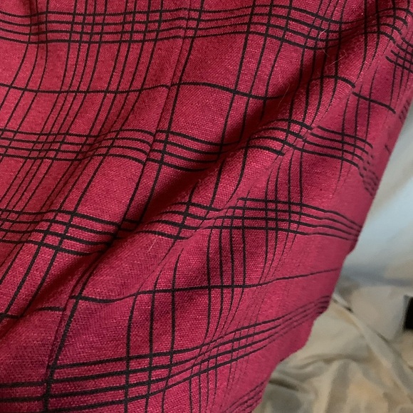 Twee Burgundy Plaid Dress Thick Warm Stretch 90s size Large Grunge Mall Rats Y2K - Picture 3 of 9